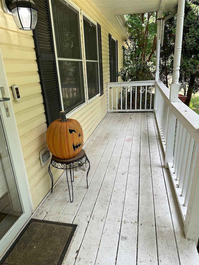 deck with covered porch