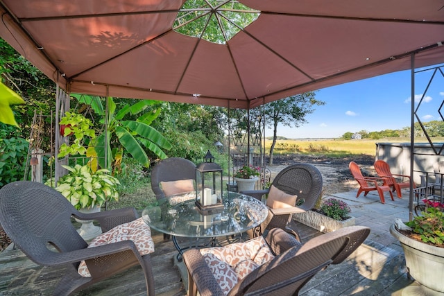 view of patio / terrace with a gazebo