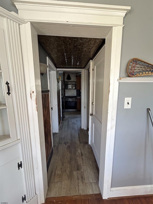 hall featuring dark hardwood / wood-style flooring