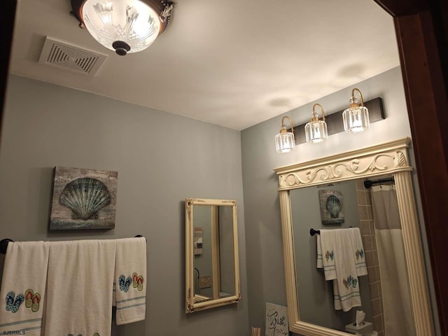 bathroom featuring a shower with curtain