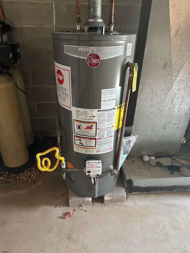 utilities featuring gas water heater