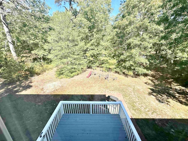 view of yard featuring a deck