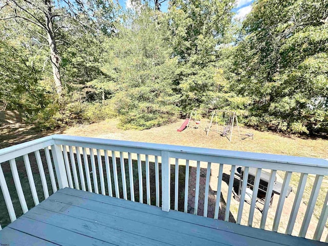 deck with a playground