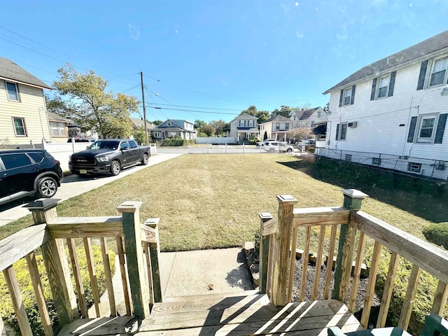 view of yard with a deck