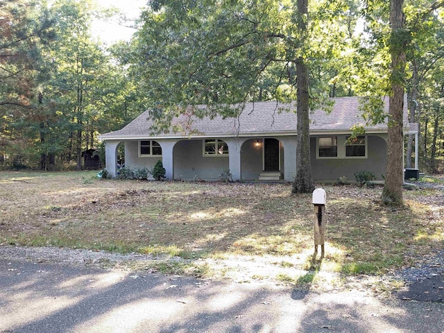 2406 Oslo Ave, Mays Landing, NJ 08330 - ranch-style home featuring stucco siding, a porch, and roof with shingles
