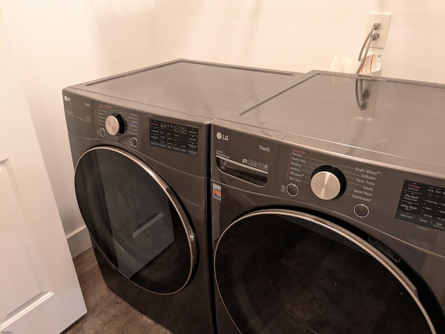 2406 Oslo Ave, Mays Landing, NJ 08330 - washroom featuring washing machine and clothes dryer and wood finished floors