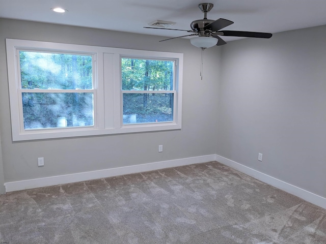 2406 Oslo Ave, Mays Landing, NJ 08330 - empty room featuring carpet floors, a ceiling fan, baseboards, and recessed lighting