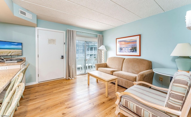 living room featuring light hardwood / wood-style flooring