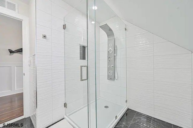 bathroom featuring walk in shower