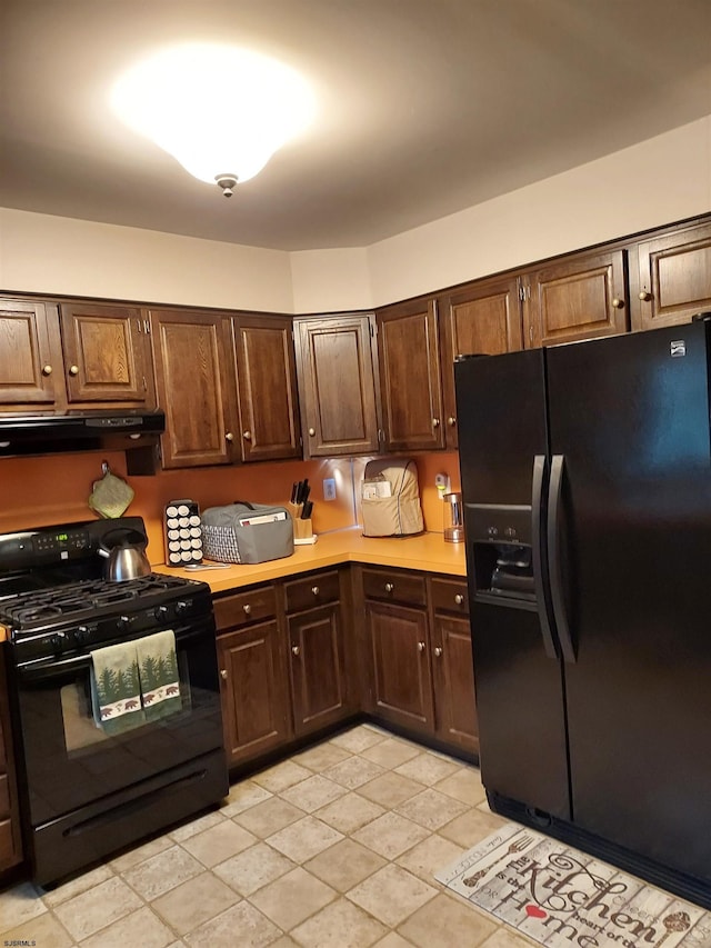 kitchen featuring black appliances