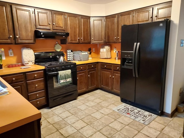 kitchen featuring black appliances