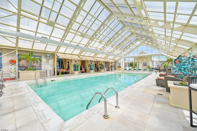 view of swimming pool featuring a patio