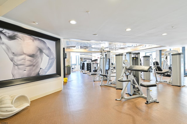 exercise room featuring a healthy amount of sunlight