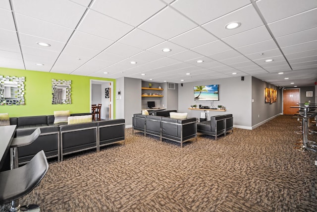 living room with carpet floors