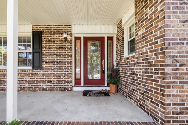 property entrance with a porch