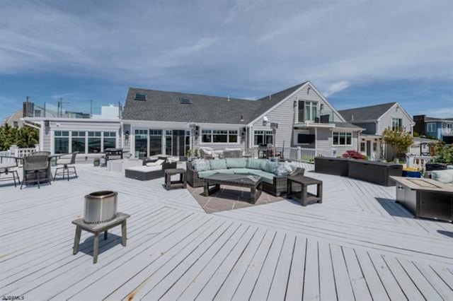 deck featuring an outdoor hangout area