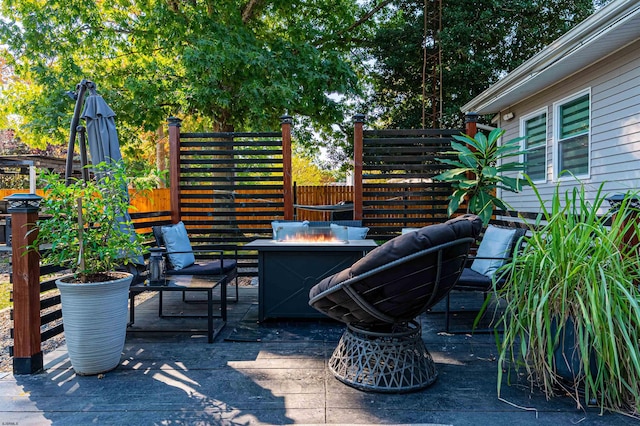 view of patio / terrace with an outdoor hangout area