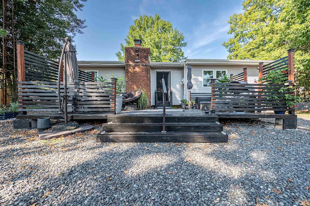 view of front facade with a deck