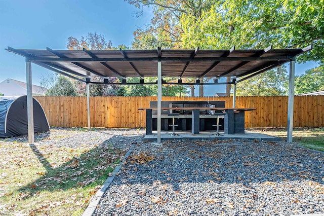 view of patio / terrace featuring a pergola