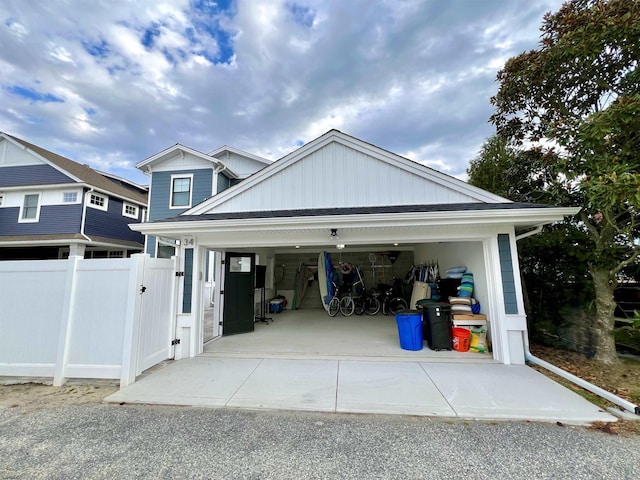 view of garage