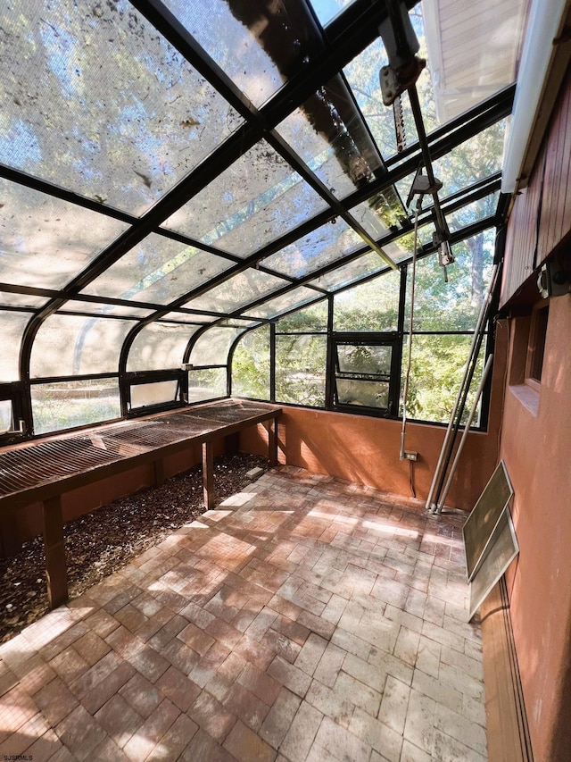 view of unfurnished sunroom