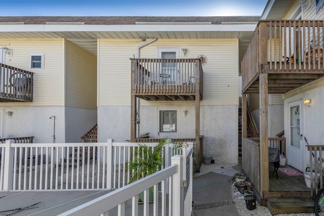 view of property exterior with a balcony