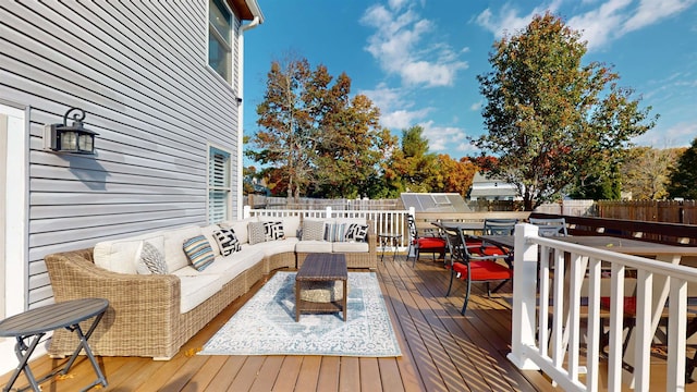 deck featuring an outdoor hangout area