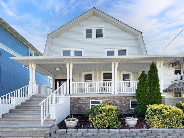 view of front of property with covered porch