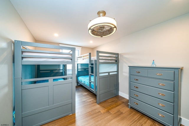 bedroom featuring light wood-type flooring