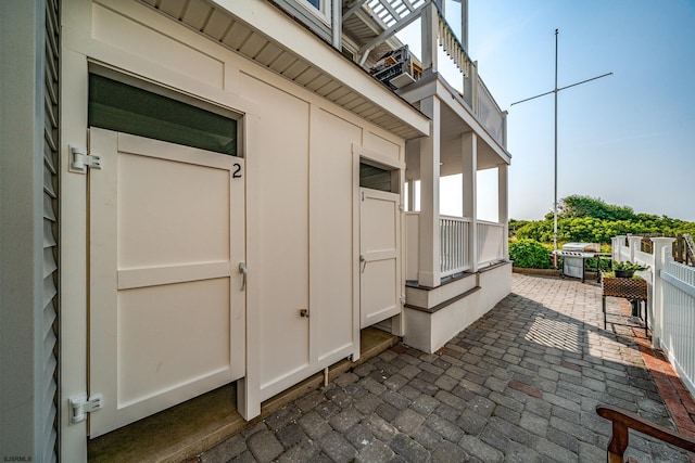 view of patio with a grill