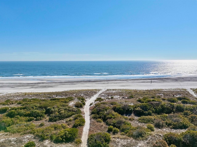 property view of water featuring a view of the beach