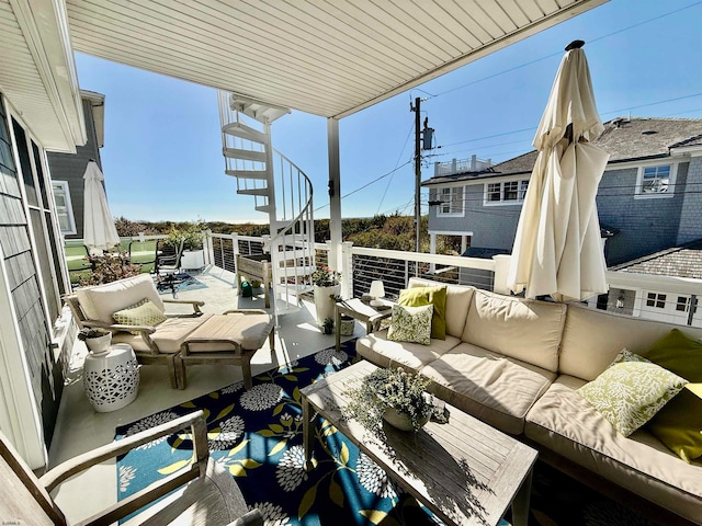 view of patio featuring an outdoor living space