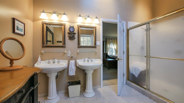 bathroom with an enclosed shower