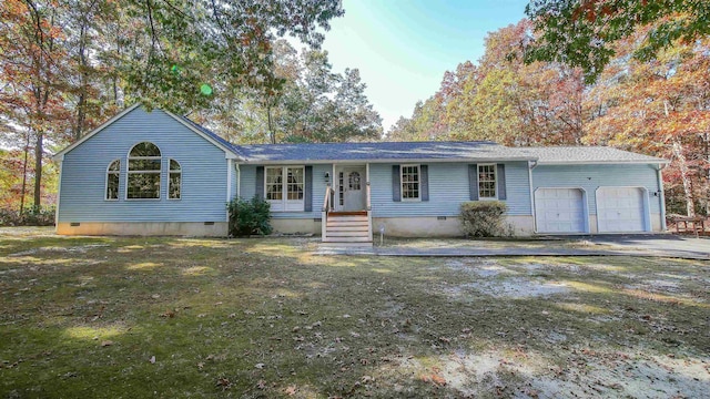 single story home featuring a garage