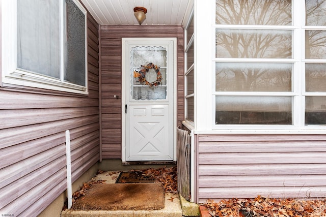 view of doorway to property