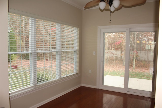 doorway featuring hardwood / wood-style flooring and a wealth of natural light