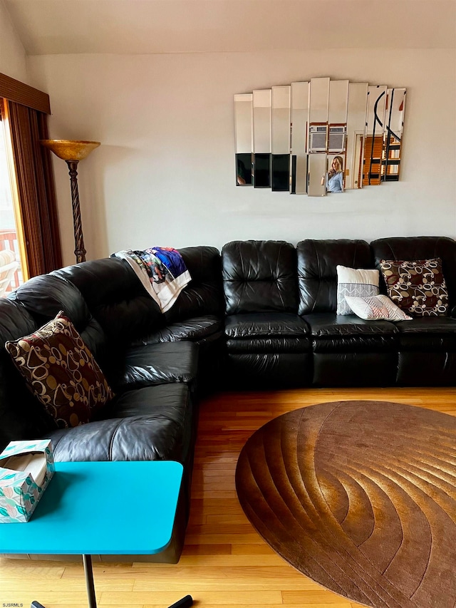 living room with wood-type flooring