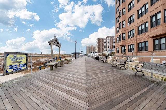 view of dock area