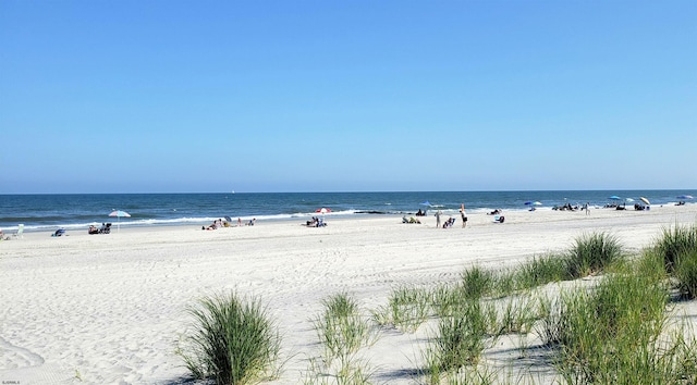 property view of water with a beach view