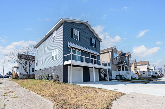 exterior space featuring a garage