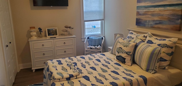 bedroom featuring hardwood / wood-style floors