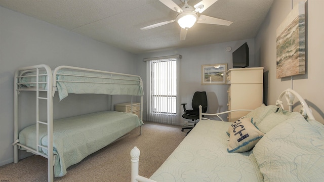 4540 W Brigantine Ave Unit N-102, Brigantine, NJ 08203 - bedroom featuring carpet, ceiling fan, and a textured ceiling