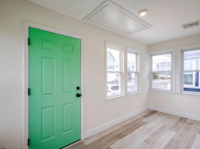 foyer featuring light hardwood / wood-style flooring