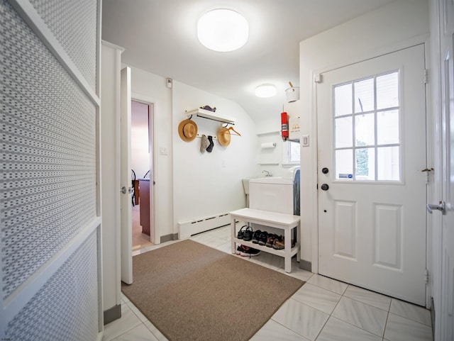 mudroom featuring a baseboard radiator