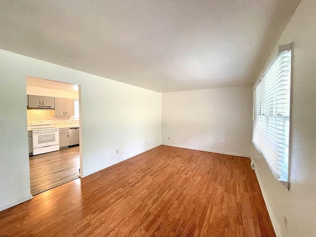 unfurnished room with light wood-type flooring