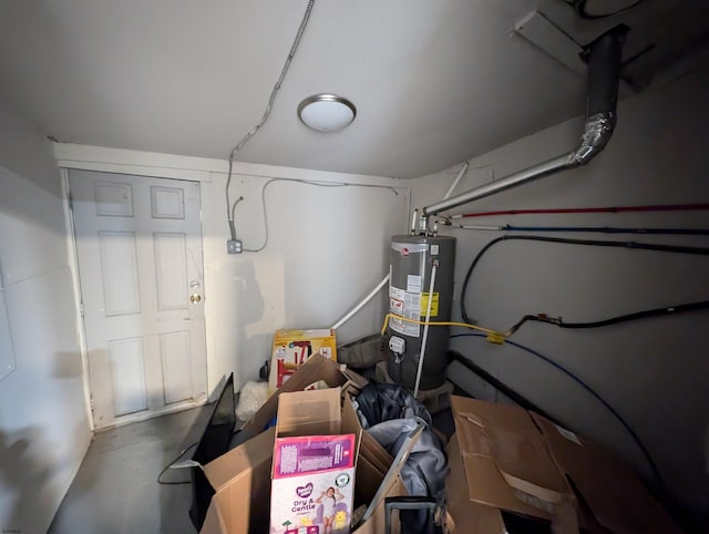 interior space featuring water heater