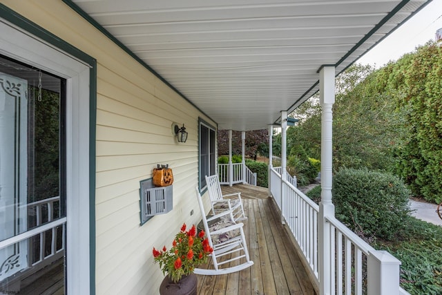 deck featuring a porch