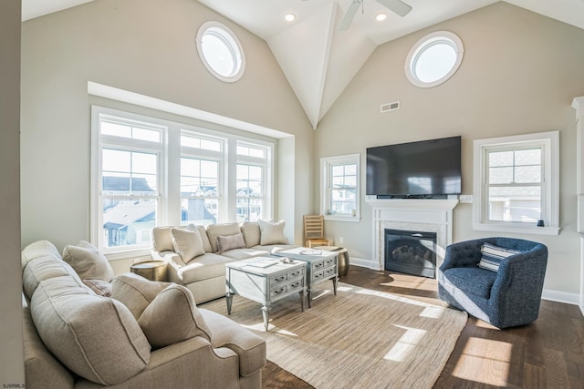 living room with a healthy amount of sunlight