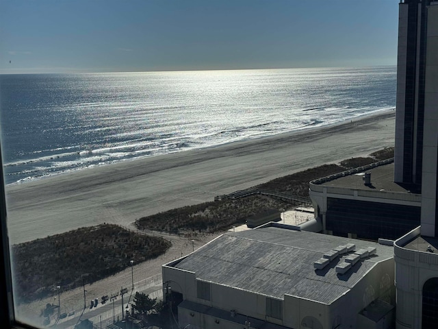 view of water feature featuring a view of the beach