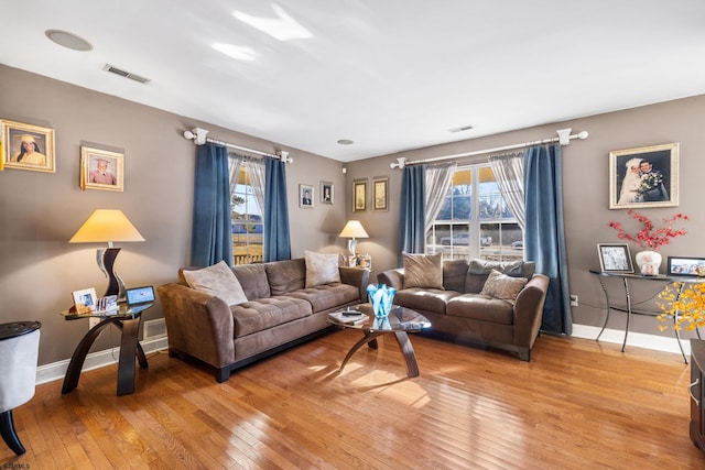 living room featuring light hardwood / wood-style flooring